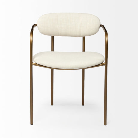 Parker I Cream Fabric Seat Gold Metal Frame Dining Chair, Set of 2 by Mercana at Eve Furniture