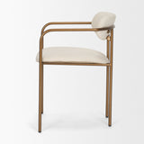 Parker I Cream Fabric Seat Gold Metal Frame Dining Chair, Set of 2 by Mercana at Eve Furniture