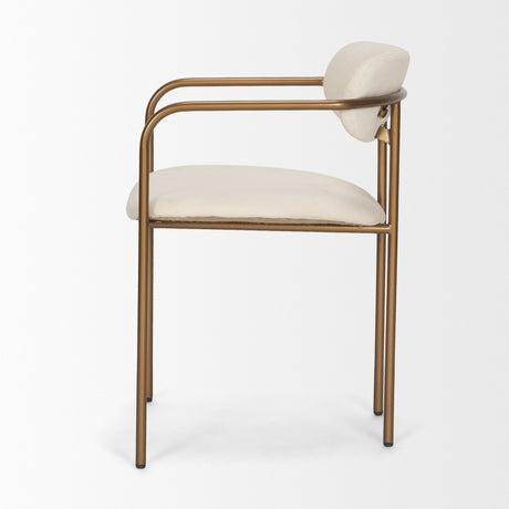 Parker I Cream Fabric Seat Gold Metal Frame Dining Chair, Set of 2 by Mercana at Eve Furniture