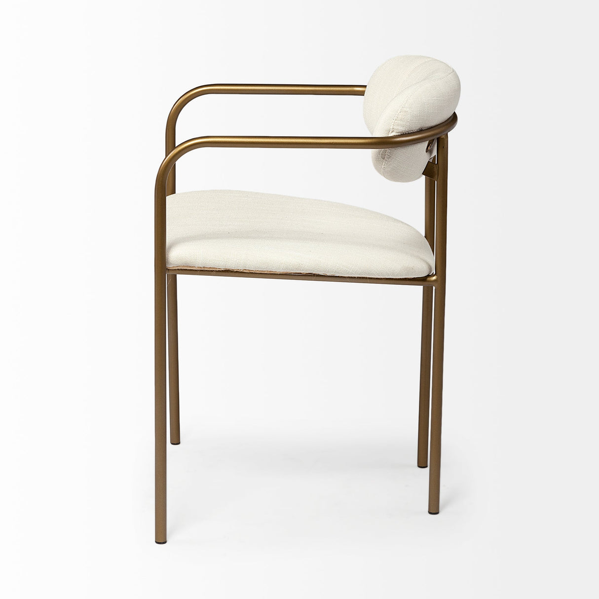 Parker I Cream Fabric Seat Gold Metal Frame Dining Chair, Set of 2 by Mercana at Eve Furniture
