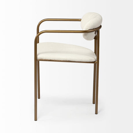 Parker I Cream Fabric Seat Gold Metal Frame Dining Chair, Set of 2 by Mercana at Eve Furniture