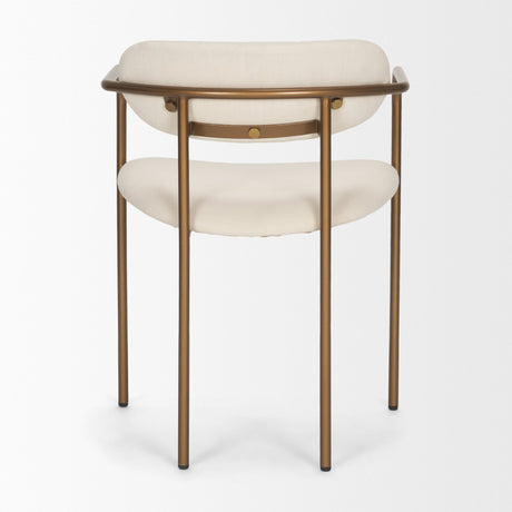 Parker I Cream Fabric Seat Gold Metal Frame Dining Chair, Set of 2 by Mercana at Eve Furniture