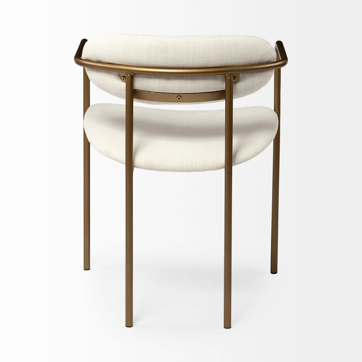 Parker I Cream Fabric Seat Gold Metal Frame Dining Chair, Set of 2 by Mercana at Eve Furniture