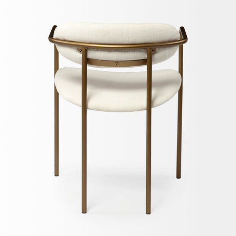 Parker I Cream Fabric Seat Gold Metal Frame Dining Chair, Set of 2 by Mercana at Eve Furniture