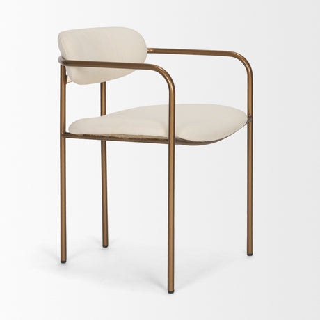 Parker I Cream Fabric Seat Gold Metal Frame Dining Chair, Set of 2 by Mercana at Eve Furniture