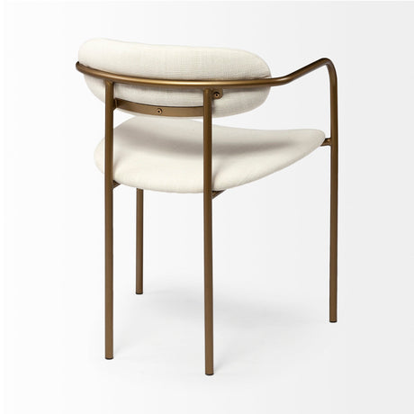 Parker I Cream Fabric Seat Gold Metal Frame Dining Chair, Set of 2 by Mercana at Eve Furniture