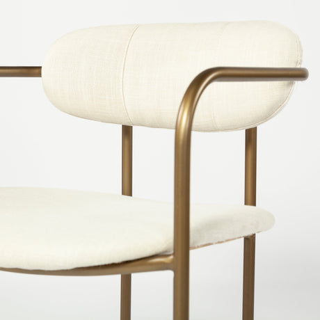 Parker I Cream Fabric Seat Gold Metal Frame Dining Chair, Set of 2 by Mercana at Eve Furniture