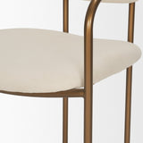 Parker I Cream Fabric Seat Gold Metal Frame Dining Chair, Set of 2 by Mercana at Eve Furniture