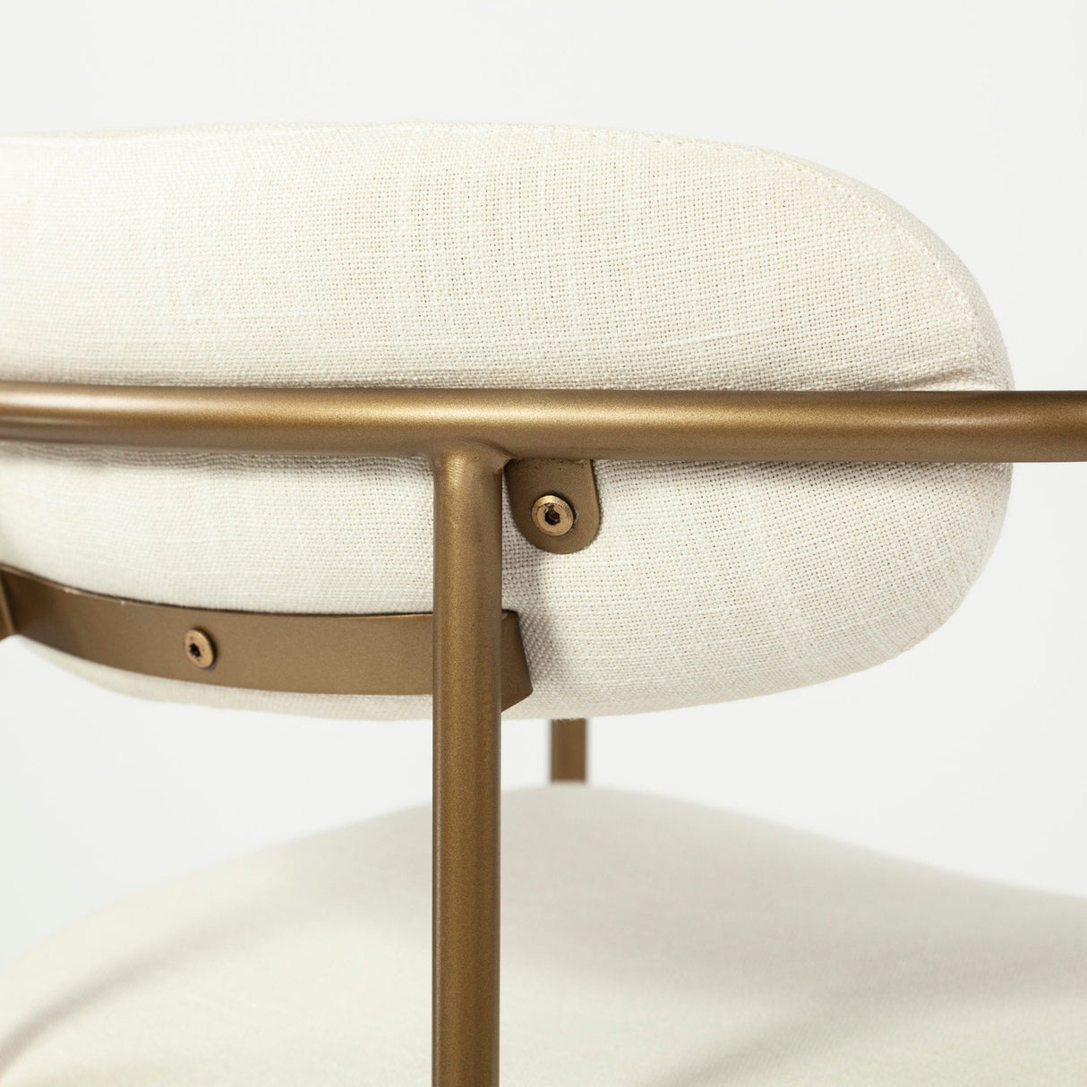 Parker I Cream Fabric Seat Gold Metal Frame Dining Chair, Set of 2 by Mercana at Eve Furniture
