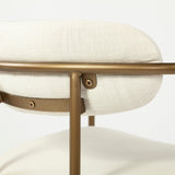 Parker I Cream Fabric Seat Gold Metal Frame Dining Chair, Set of 2 by Mercana at Eve Furniture