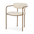 Parker I Cream Fabric Seat Gold Metal Frame Dining Chair, Set of 2 by Mercana at Eve Furniture