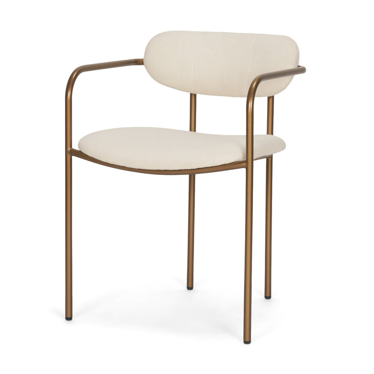 Parker I Cream Fabric Seat Gold Metal Frame Dining Chair, Set of 2 by Mercana at Eve Furniture