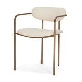 Parker I Cream Fabric Seat Gold Metal Frame Dining Chair, Set of 2 by Mercana at Eve Furniture