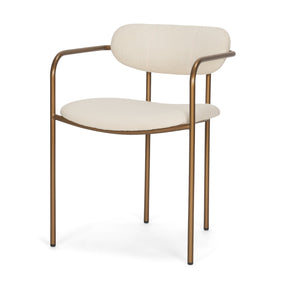 Parker I Cream Fabric Seat Gold Metal Frame Dining Chair, Set of 2 by Mercana at Eve Furniture