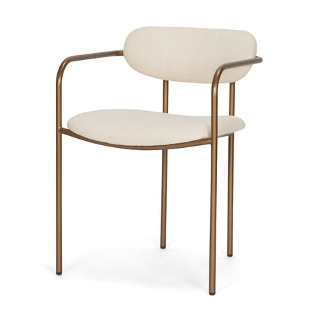 Parker I Cream Fabric Seat Gold Metal Frame Dining Chair, Set of 2 by Mercana at Eve Furniture
