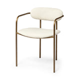 Parker I Cream Fabric Seat Gold Metal Frame Dining Chair, Set of 2 by Mercana at Eve Furniture