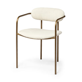 Parker I Cream Fabric Seat Gold Metal Frame Dining Chair, Set of 2 by Mercana at Eve Furniture
