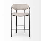 Parker II Beige Fabric Seat Gun Metal Grey Metal Counter Stool by Mercana at Eve Furniture