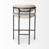 Parker II Beige Fabric Seat Gun Metal Grey Metal Counter Stool by Mercana at Eve Furniture