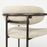 Parker II Beige Fabric Seat Gun Metal Grey Metal Counter Stool by Mercana at Eve Furniture