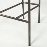 Parker II Beige Fabric Seat Gun Metal Grey Metal Counter Stool by Mercana at Eve Furniture
