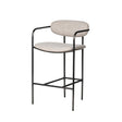 Parker II Beige Fabric Seat Gun Metal Grey Metal Counter Stool by Mercana at Eve Furniture