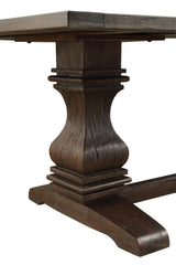 Parkins Rustic Espresso Double Pedestals Dining Table