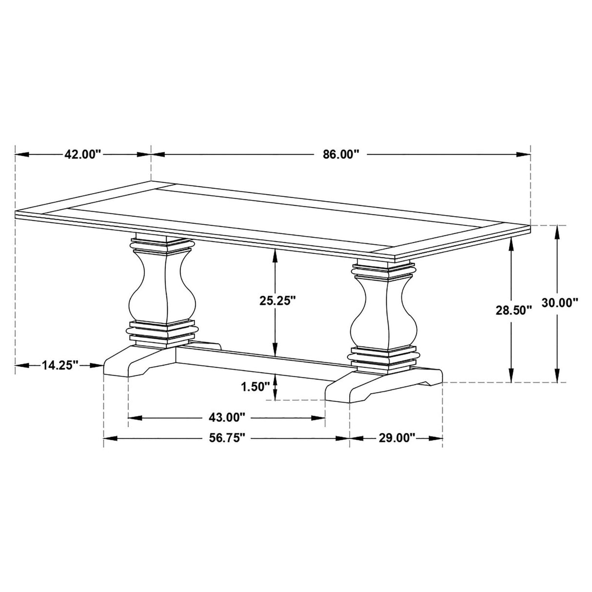 Parkins Espresso/White 5-Piece Traditional Rustic Dining Set