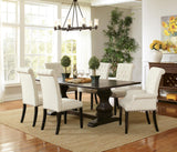 Parkins Espresso/White 7-Piece Traditional Rustic Dining Set