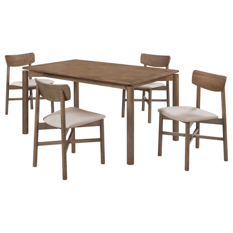 Parkridge Natural Walnut 5-Piece 59-inch Wood Dining Room Set by Coaster at Eve Furniture