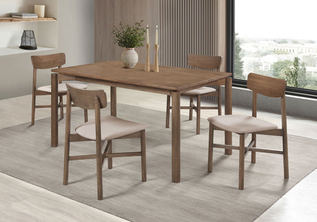 Parkridge Natural Walnut 5-Piece 59-inch Wood Dining Room Set by Coaster at Eve Furniture