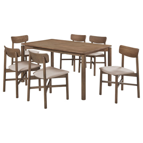 Parkridge Natural Walnut 7-Piece 59-inch Wood Dining Room Set by Coaster at Eve Furniture