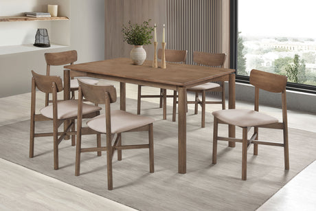 Parkridge Natural Walnut 7-Piece 59-inch Wood Dining Room Set by Coaster at Eve Furniture