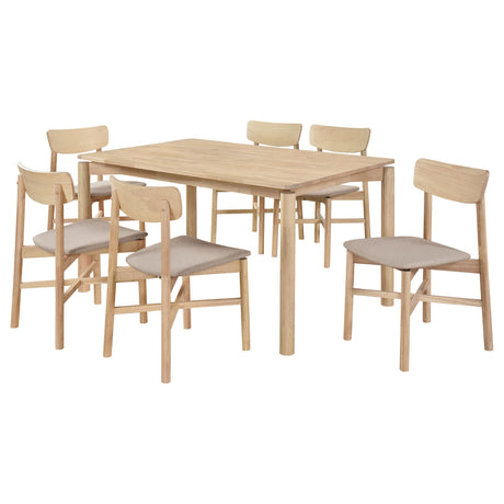 Parkridge White Washed 7-Piece 59-inch Wood Dining Room Set by Coaster at Eve Furniture