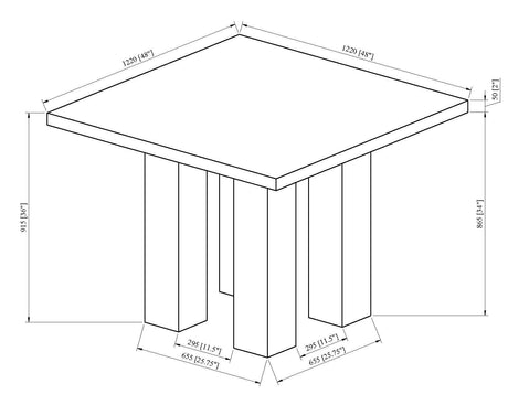 Parkside Black and White Counter Height Dining Table by Crown Mark at Eve Furniture