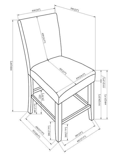 Parkside Dove Counter Height Dining Chair, Set of 2 by Crown Mark at Eve Furniture