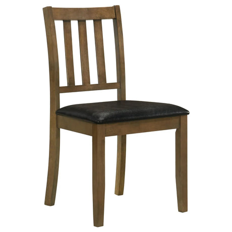 Parkwood Honey Brown/Black 5-Piece Dining Set with Square Table and Slat Back Side Chairs by Coaster at Eve Furniture
