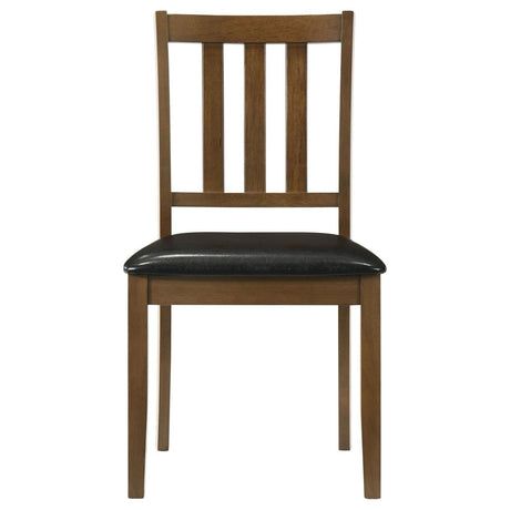 Parkwood Honey Brown/Black 5-Piece Dining Set with Square Table and Slat Back Side Chairs by Coaster at Eve Furniture