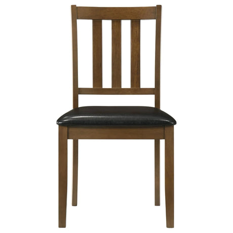 Parkwood Honey Brown/Black 5-Piece Dining Set with Square Table and Slat Back Side Chairs by Coaster at Eve Furniture