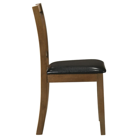 Parkwood Honey Brown/Black 5-Piece Dining Set with Square Table and Slat Back Side Chairs by Coaster at Eve Furniture