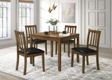 Parkwood Honey Brown/Black 5-Piece Dining Set with Square Table and Slat Back Side Chairs by Coaster at Eve Furniture