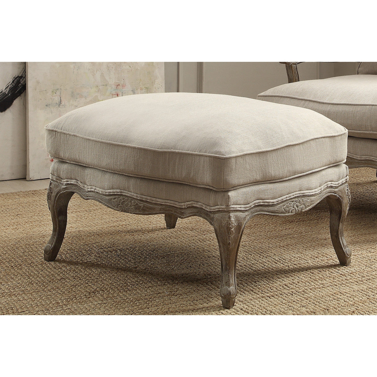Parlier Show Wood Ottoman by Homelegance at Eve Furniture