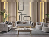 Parma 3-pieces (Sofa & Loveseat & Chair) Livingroom Set in Light Grey