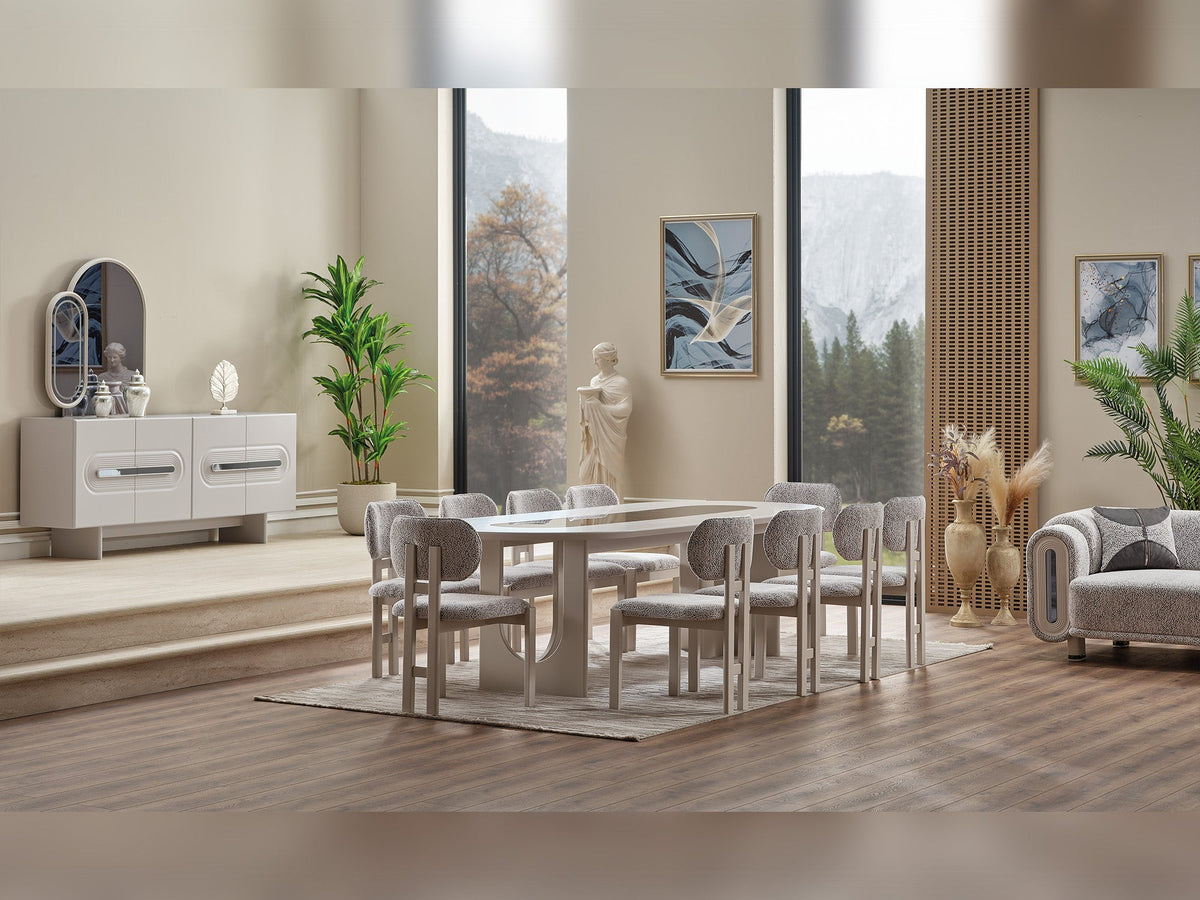 Parma Diningroom (Consol With Mirror & Dining Table & 6 Dining Chair)