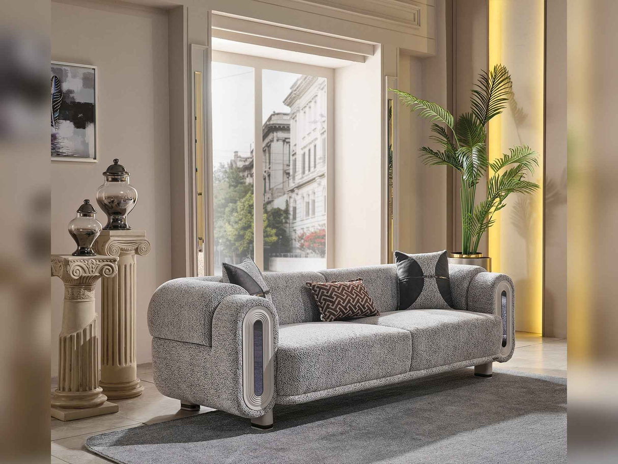 Parma Light Grey Convertible Sofa by Furnia at Eve Furniture