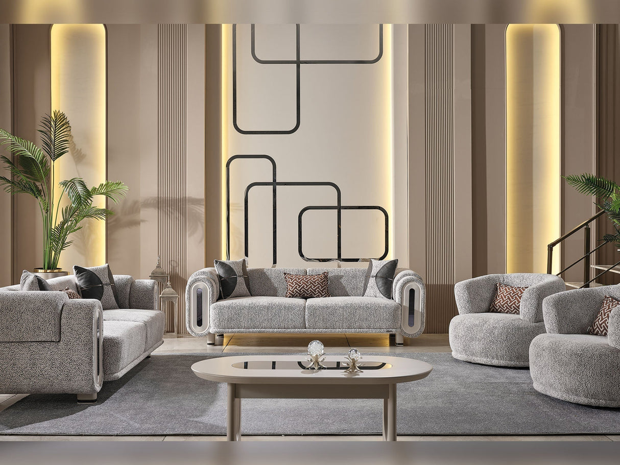 Parma Light Grey Convertible Sofa by Furnia at Eve Furniture