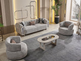 Parma Light Grey Convertible Sofa by Furnia at Eve Furniture