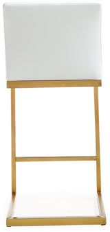 Parma Performance Vegan Leather and Gold Stainless Steel Counter Stool - Set of 2 by TOV Furniture at Eve Furniture