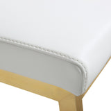 Parma Performance Vegan Leather and Gold Stainless Steel Counter Stool - Set of 2 by TOV Furniture at Eve Furniture
