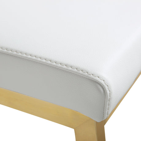 Parma Performance Vegan Leather and Gold Stainless Steel Counter Stool - Set of 2 by TOV Furniture at Eve Furniture